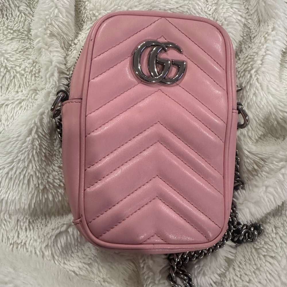 Pink Quilted Crossbody Bag